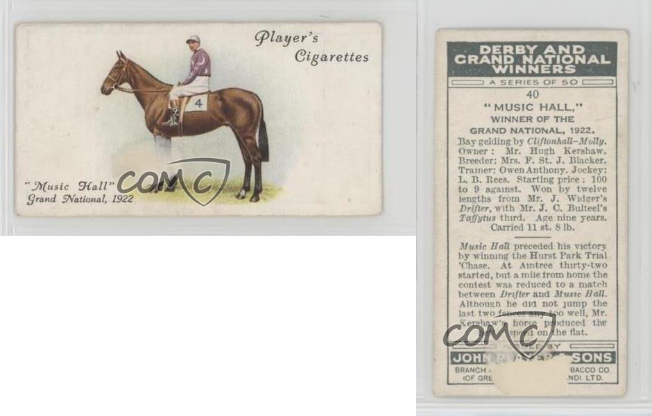 1933 Player's Derby and Grand National Winners Tobacco Music Hall #40 | eBay