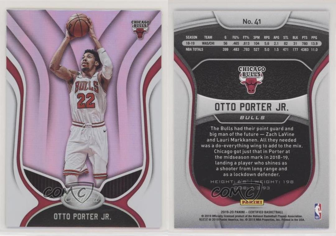 2019-20 Panini Certified #41 Otto Porter Jr Chicago Bulls Basketball Card