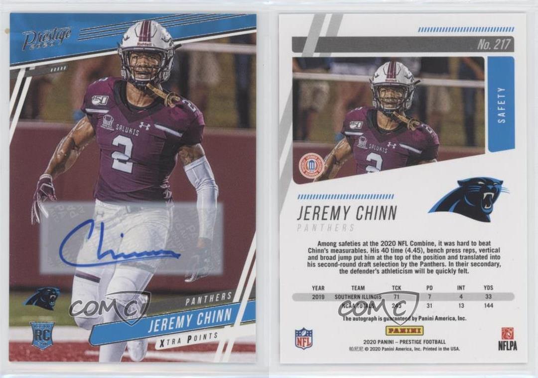 : 2020 Prestige NFL #217 Jeremy Chinn RC Rookie Carolina