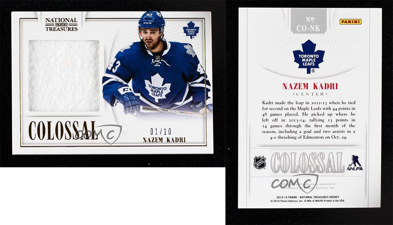 2013-14 Panini National Treasures Colossal Patch collection /10 Nazem Kadri #CO-NK Patch