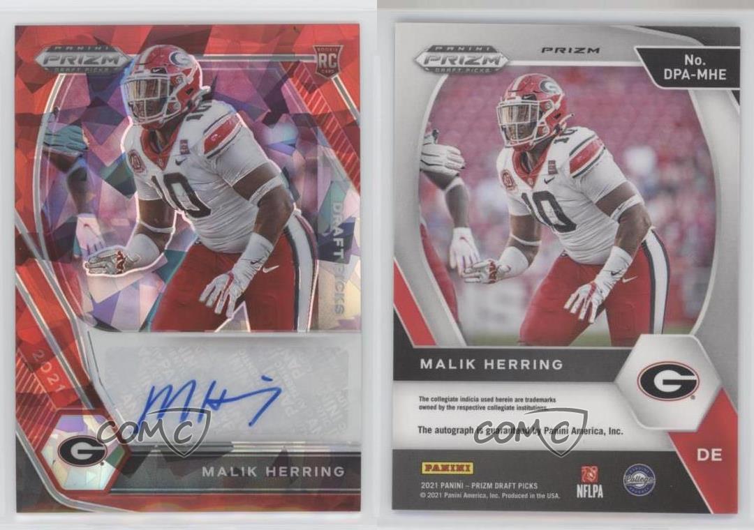 2021 Prizm Draft Picks Red Cracked Ice MALIK HERRING Auto RC