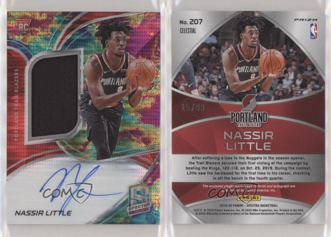 2019 Panini Spectra Jersey Celestial Prizm /99 Nassir Little