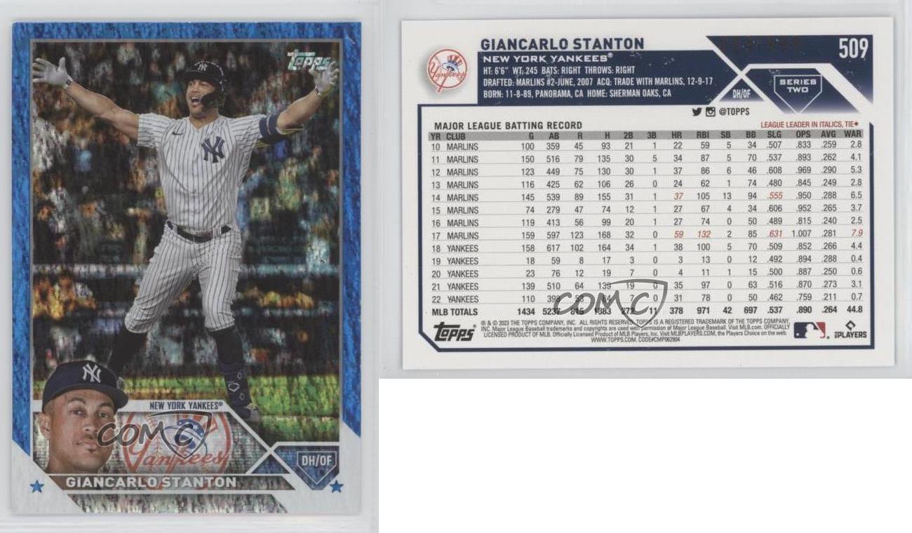 Giancarlo Stanton 2023 Topps Baseball card Series Two Base #509 New York  Yankees