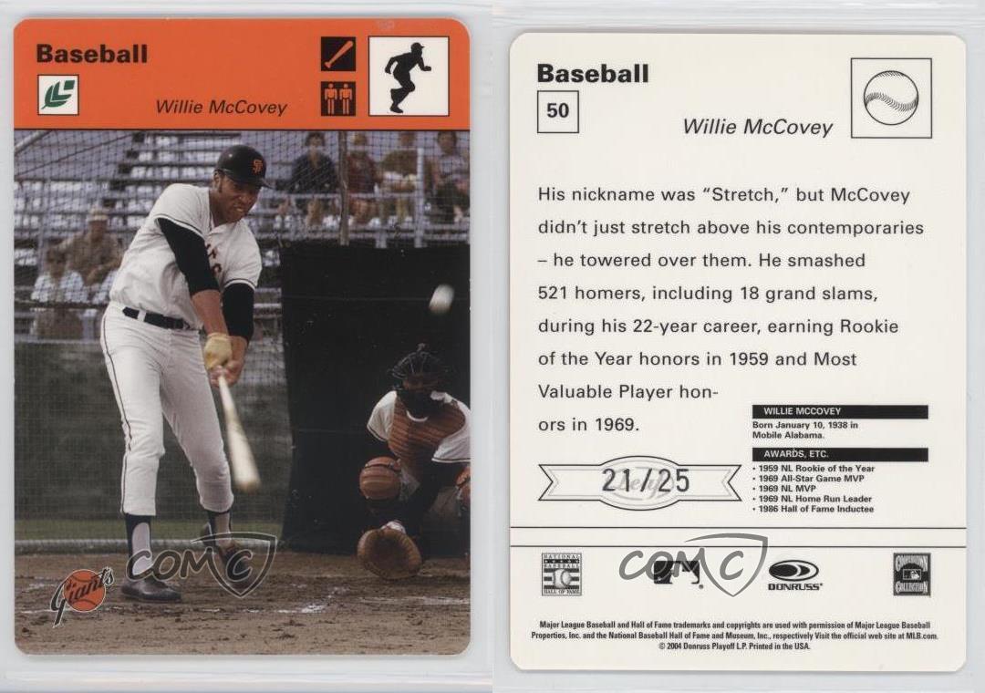 Mazza da corsa Leaf Sportscasters arancione 2005 /25 Willie McCovey #50 HOF - Foto 3 di 3