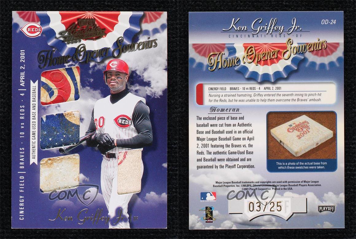 2001 Absolute Memorabilia Opener Souvenirs Home Run /25 Ken Griffey Jr HOF - Foto 3 di 3