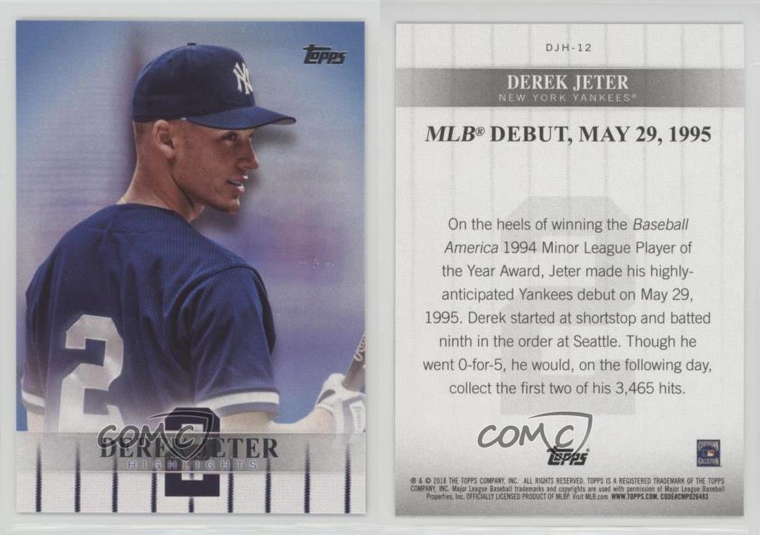 2018 Topps Target Derek Jeter Highlights #DJH-12 Baseball Card Makes Major League Debut on May 29 1995