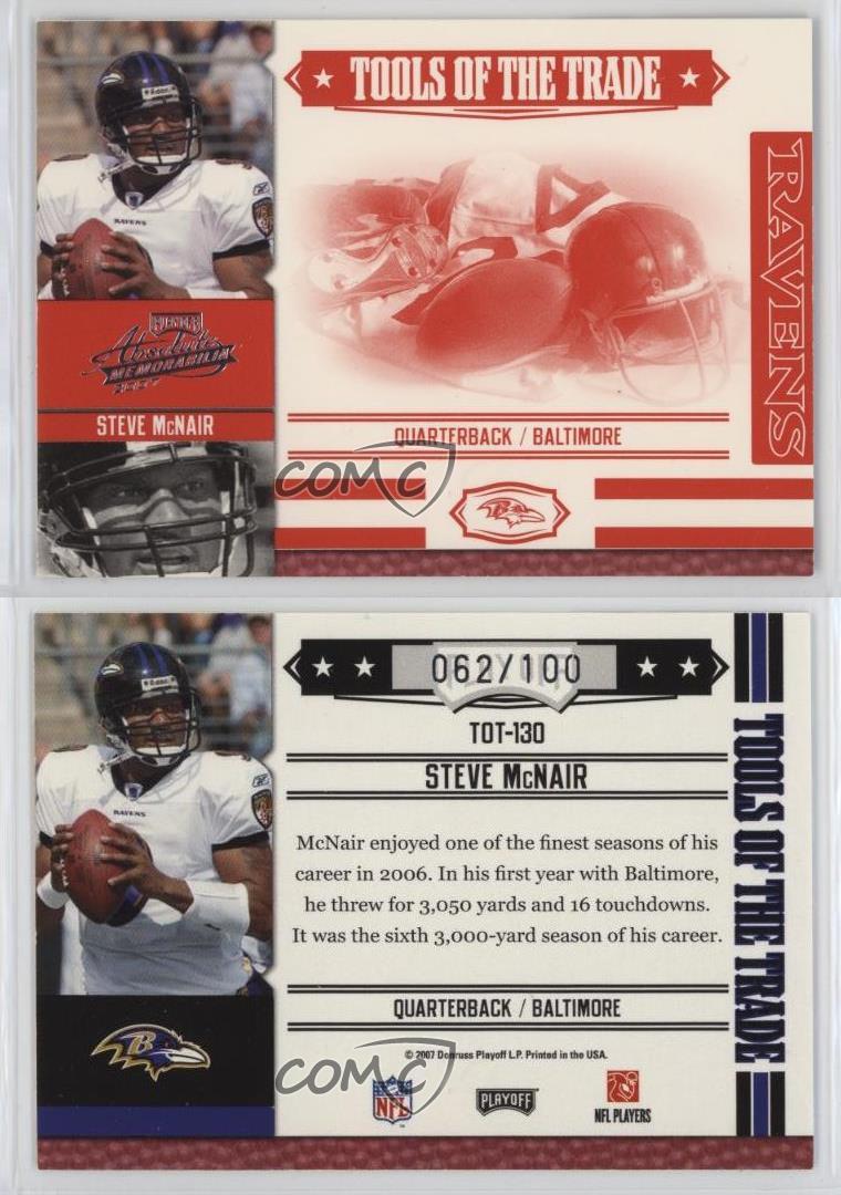 Playoff Absolute Memorabilia Tools of the Trade 2007 rojo/100 Steve McNair - Imagen 3 de 3