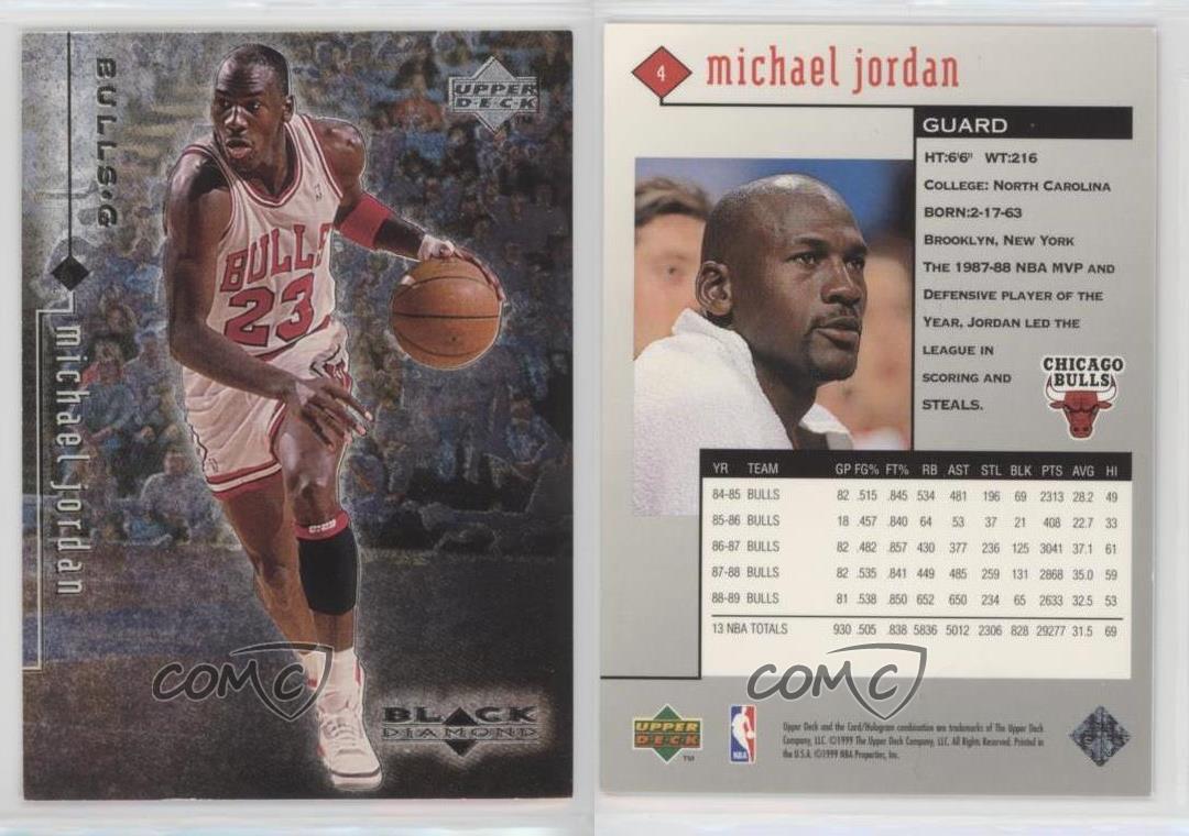 1998-99 Upper Deck Black Diamond Michael Jordan #4 HOF | eBay