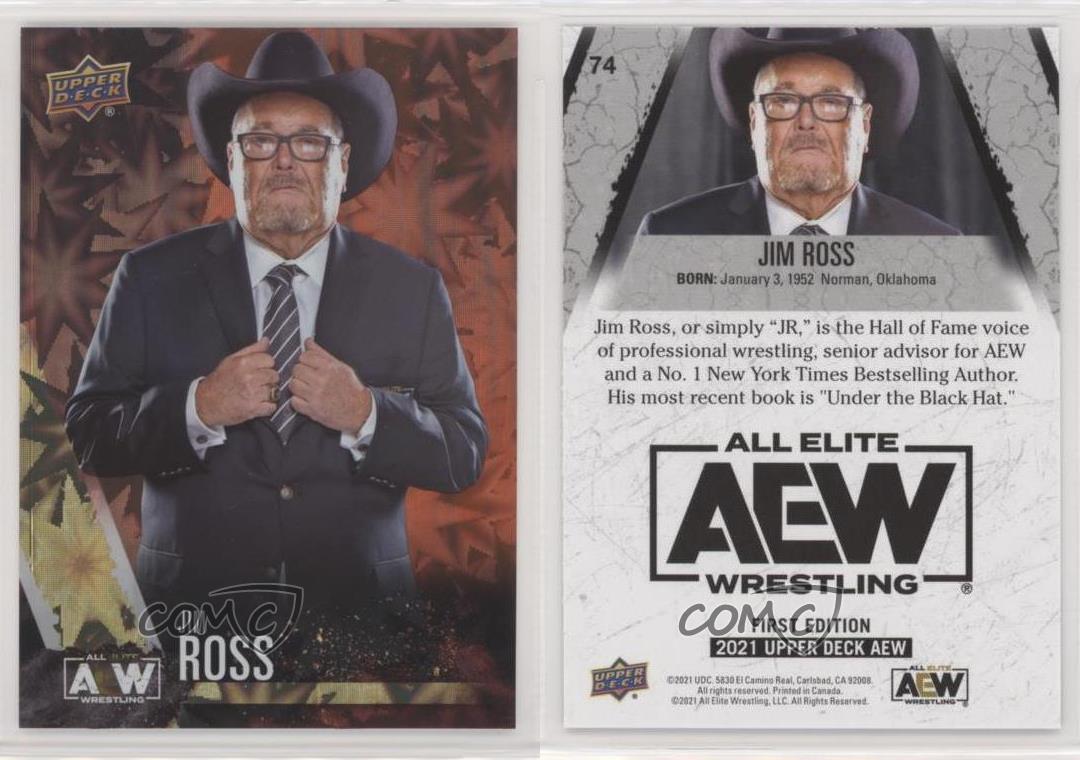 2021 Upper Deck AEW All Elite Wrestling Crew Dynamite Jim Ross #74 HOF