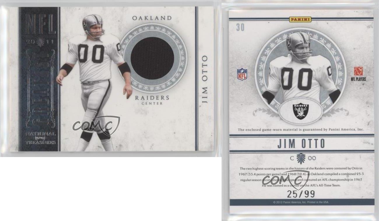 Playoff National Treasures NFL Greatest Materials 2011/99 Jim Otto #30 Salón de la fama - Imagen 3 de 3