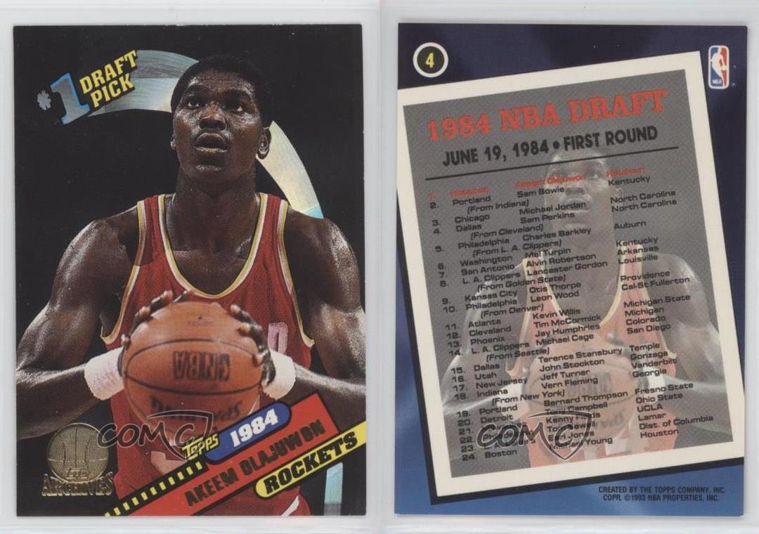 1992-93 Topps Archives GOLD Hakeem Olajuwon Basketball Card #4 PSA 8 NM-MT 