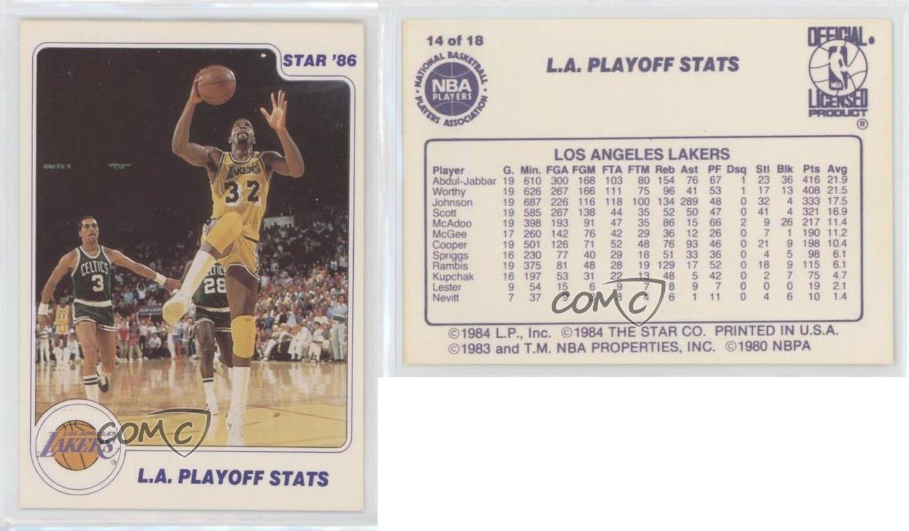 1985-86 Star Los Angeles Lakers 1985 NBA Champs Magic Johnson #14