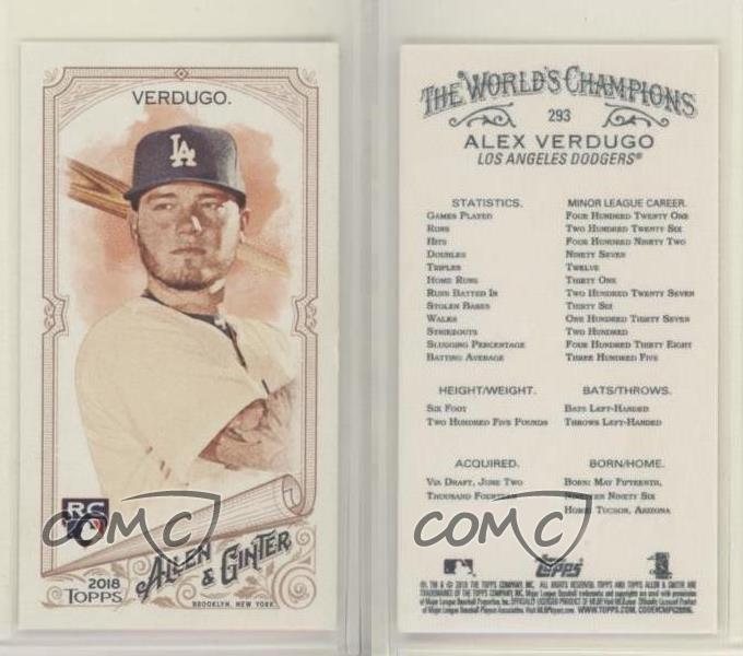 2018 Topps Allen & Ginter Mini Alex Verdugo #293 Rookie RC