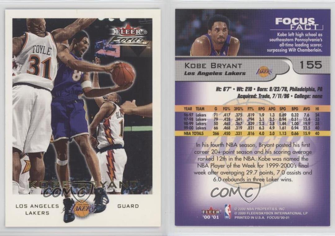 2000-01 Fleer Focus Kobe Bryant #155 HOF | eBay