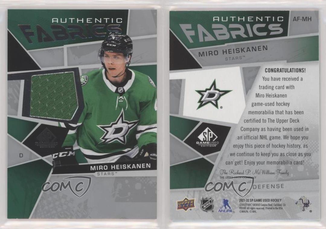 2021-22 Upper Deck SP Game Used Authentic Fabrics Miro Heiskanen #AF-MH