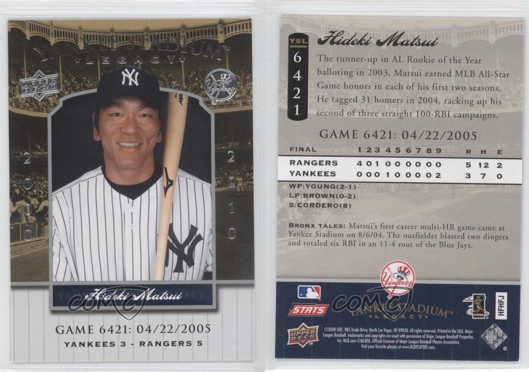 2008 Upper Deck Yankee Stadium Legacy Hideki Matsui #YSL6421 2024