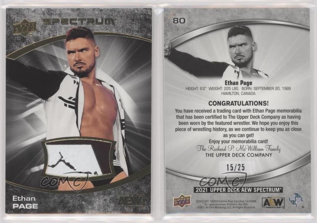 2021 Upper Deck AEW Spectrum Dark Memorabilia /25 Ethan Page #80 Rookie RC