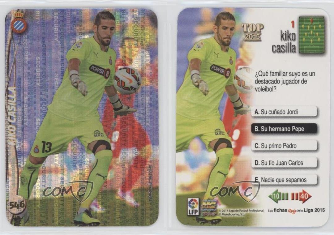 2014-15 Mundicromo Las Fichas Quiz de la Liga 2015 Top Kiko Casilla #546 - Picture 3 of 4