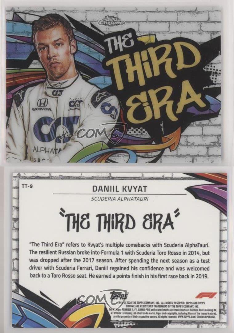 2020 Topps Chrome Formula 1 Track Tag Daniil Kvyat #TT-9 Rookie Patch Tag RC