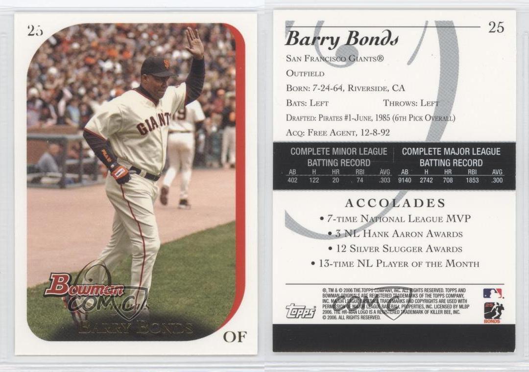 2006 Bowman Originals Barry Bonds #25 | eBay