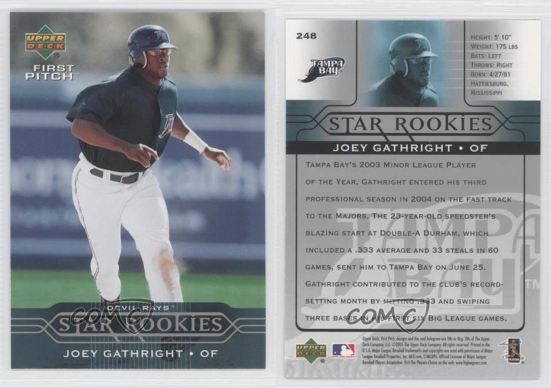 2005 Upper Deck First Pitch Star Rookies Joey Gathright #248 - Picture 3 of 3