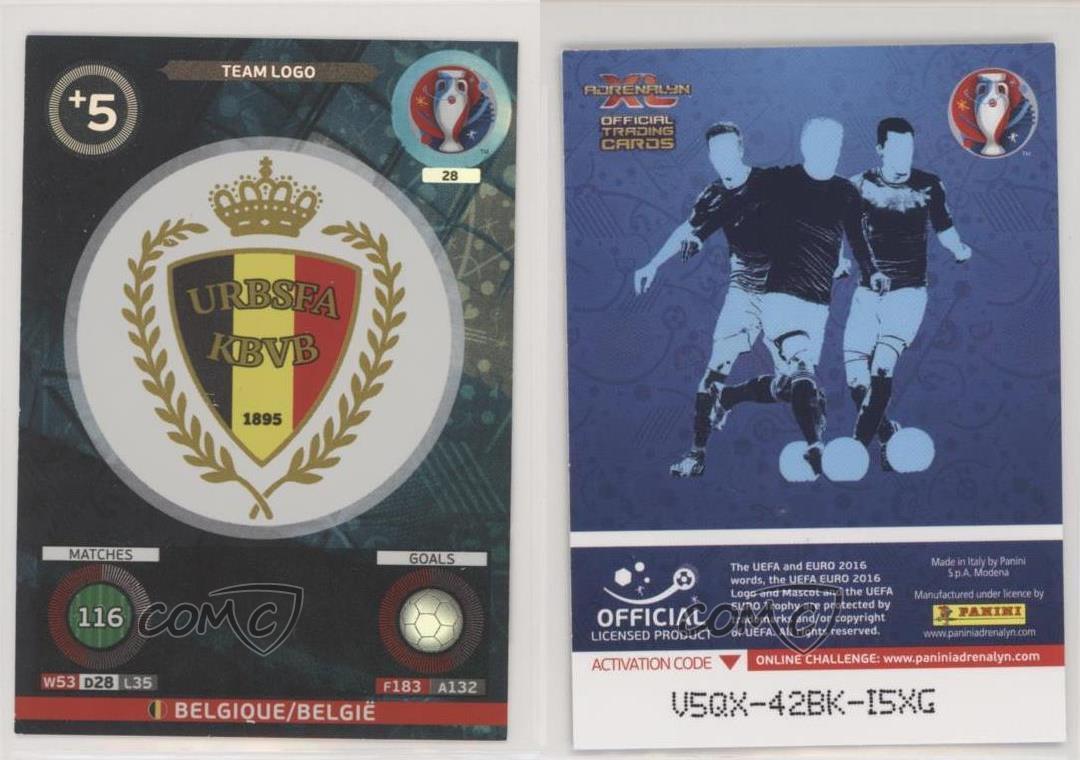 16 Panini Adrenalyn Xl Uefa Euro 16 Team Logo Belgium 28 Ebay