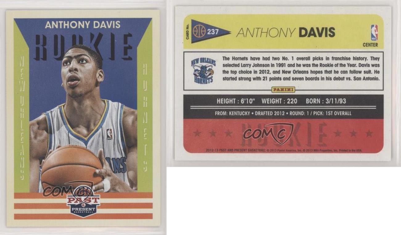 ROOKIE Anthony Davis Panini Past and Present 2012-13 #237 Quanitity available RC 