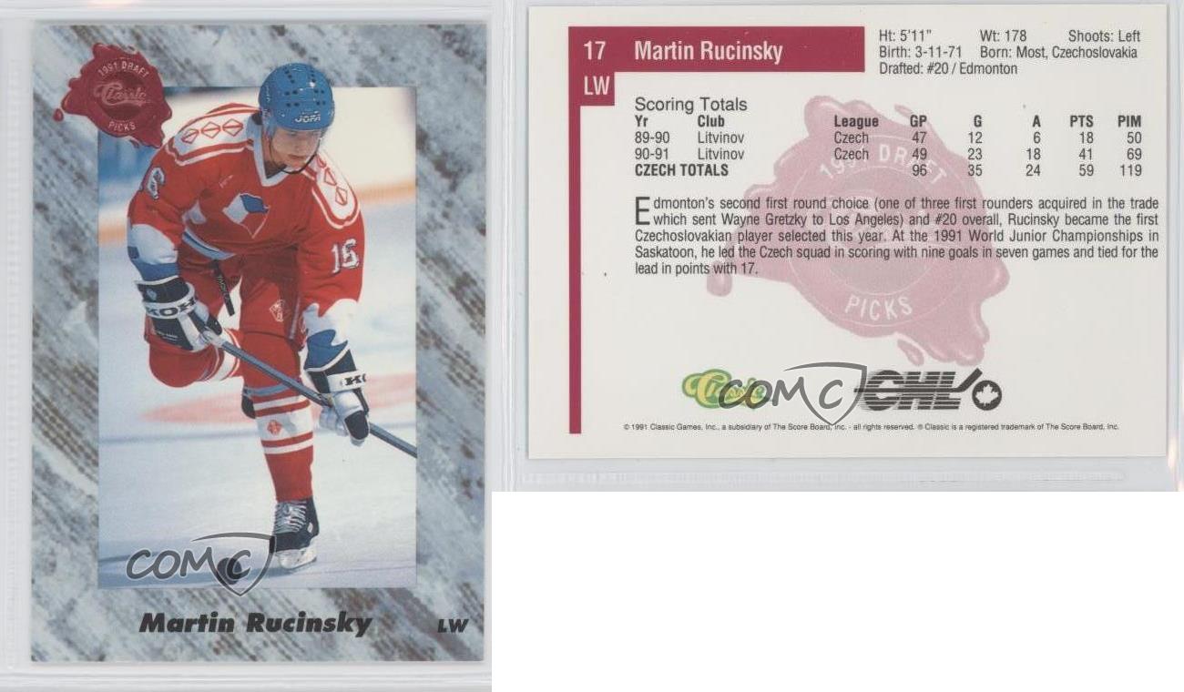 1991 Classic Draft Picks Martin Rucinsky #17 Rookie RC - Bild 3 von 4