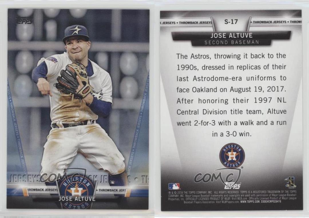 2018 Topps Throwback Jerseys Jose Altuve Houston Astros #S-17