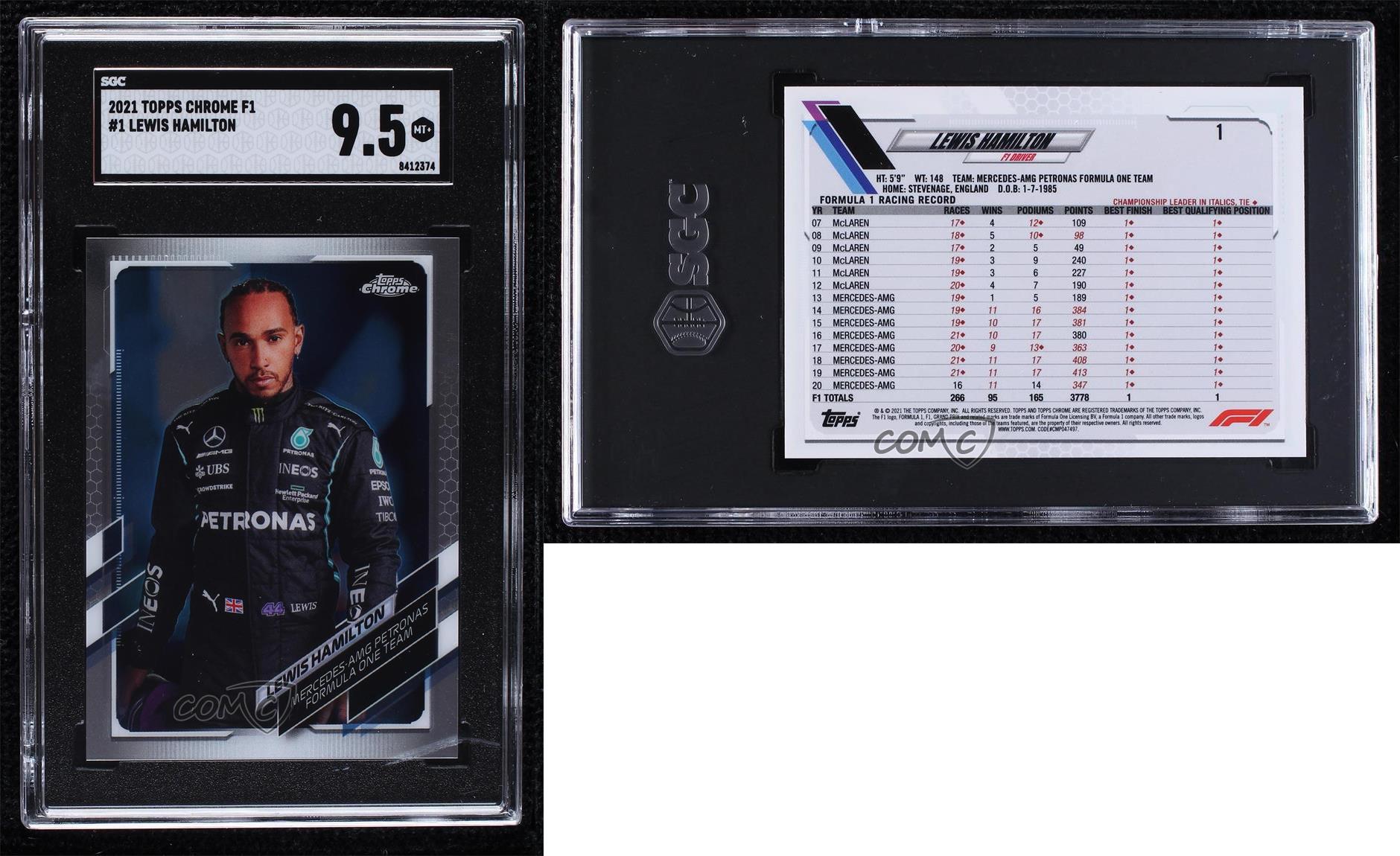 2021 Topps Chrome Formula 1 F1 Racers Lewis Hamilton #1 SGC