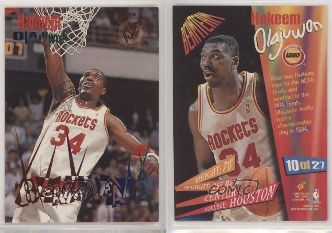 1994-95 Topps Stadium Club Beam Team Hakeem Olajuwon #10 HOF - Picture 4 of 4