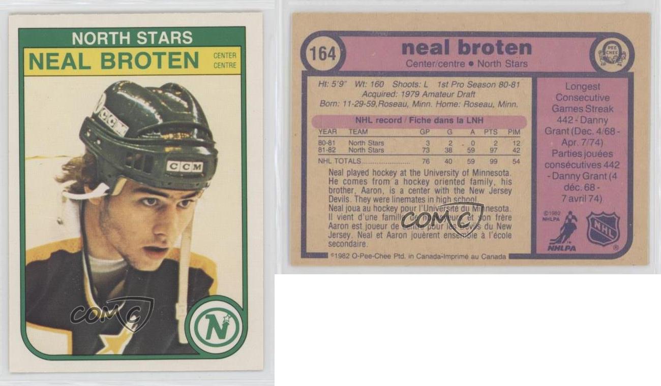 1982-83 O-Pee-Chee Neal Broten #164 Rookie RC