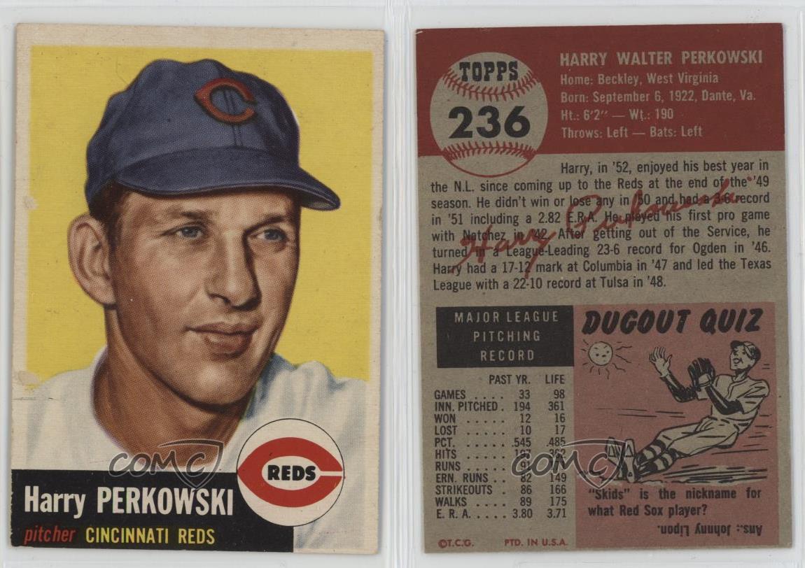 1953 Topps High # Harry Perkowski #236 - Picture 4 of 4