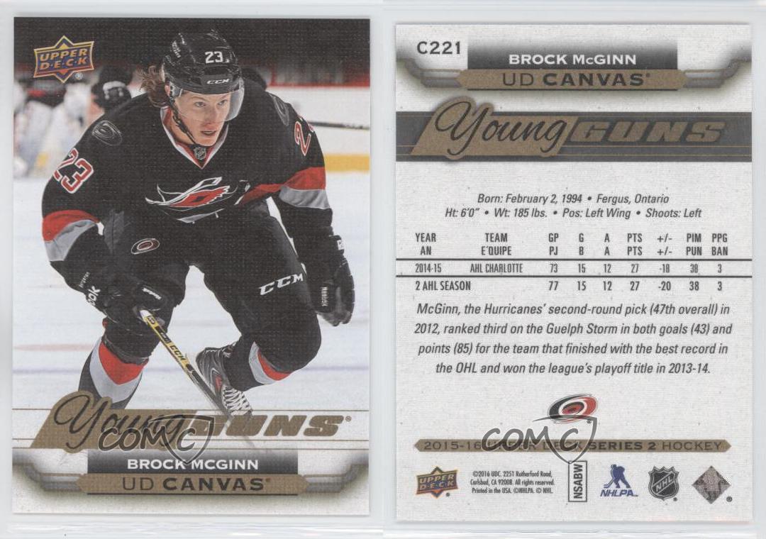 2015-16 Upper Deck UD Canvas Young Guns Brock McGinn #C221 Rookie RC