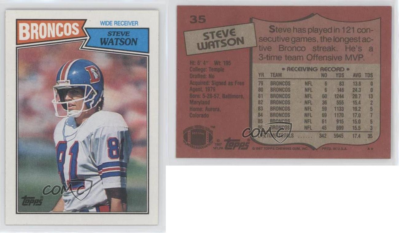 1982 Topps Football #90 Steve Watson RC Rookie Card Denver Broncos 