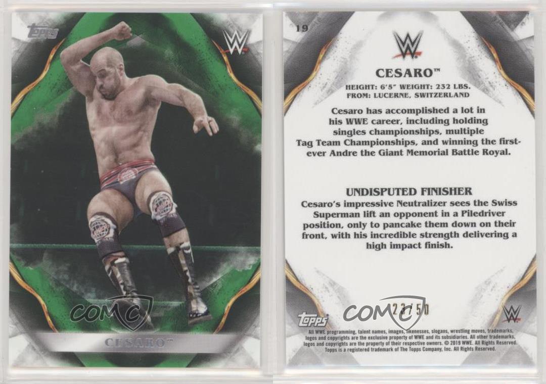 Details About 2019 Topps Wwe Undisputed Green 50 Cesaro 19