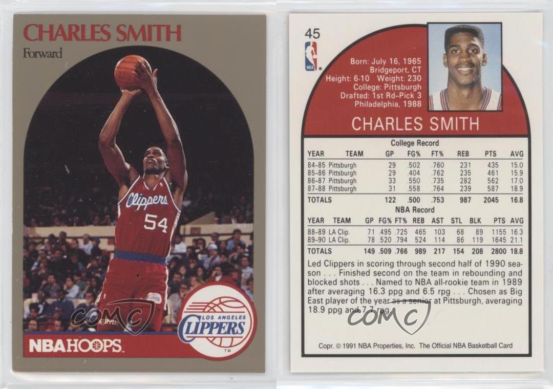 1990-91 NBA Hoops 100 Superstars Charles Smith #45