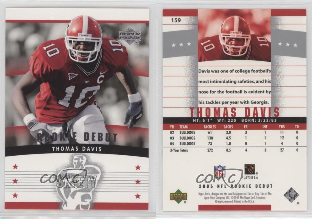 Upper Deck Rookie Debut Gold 150/150 2005 Thomas Davis #159 radiocontrol - Imagen 4 de 4