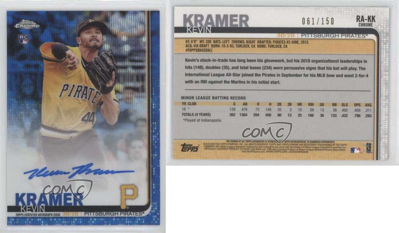 2019 Topps Chrome Rookie Blue Wave Refractor /150 Kevin Kramer #RA-KK Auto RC