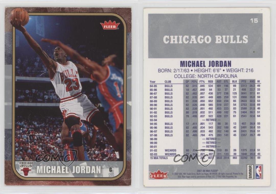 2007-08 Fleer Michael Jordan Box Set Michael Jordan #15 HOF | eBay