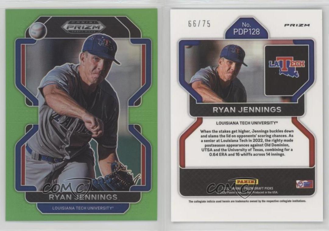 Panini Prizm Draft Picks 2022 vert lime Prizm /75 le moins cher Ryan Jennings #PDP128
