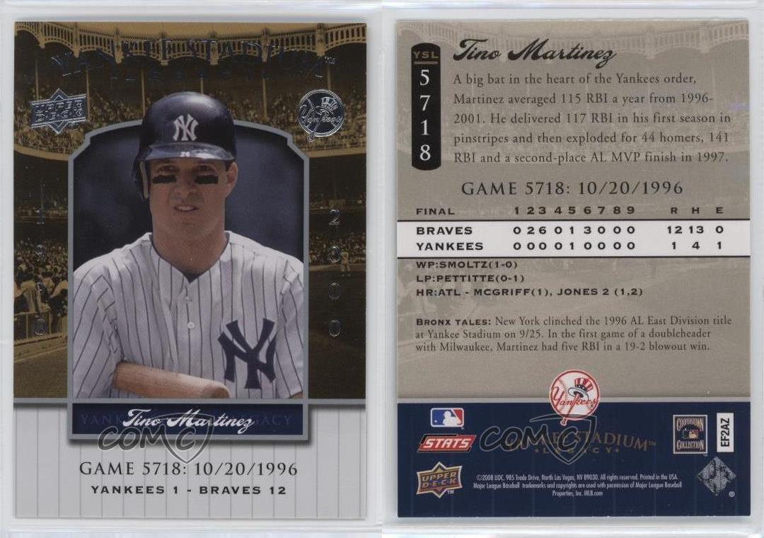 2008 Upper Deck Yankee Stadium Legacy Tino Martinez remise #YSL5718