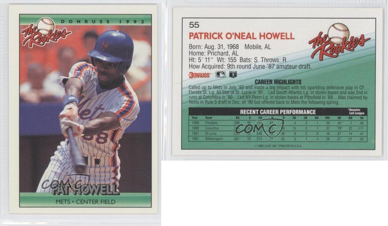 1992 Donruss The Rookies 55 Pat Howell New York Mets RC Rookie