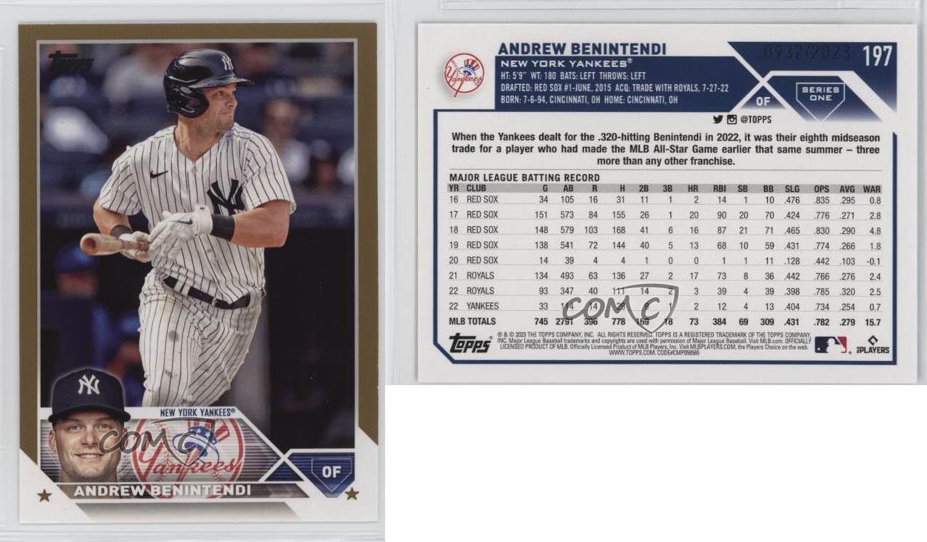 2023 Series 1 Base #197 Andrew Benintendi New York Yankees
