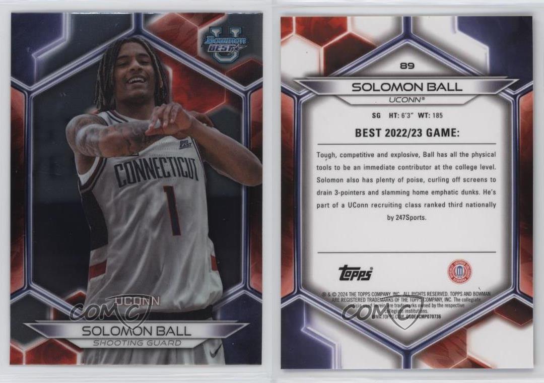 2023-24 boutiques Bowman U Best Solo Ball Solomon Ball #89
