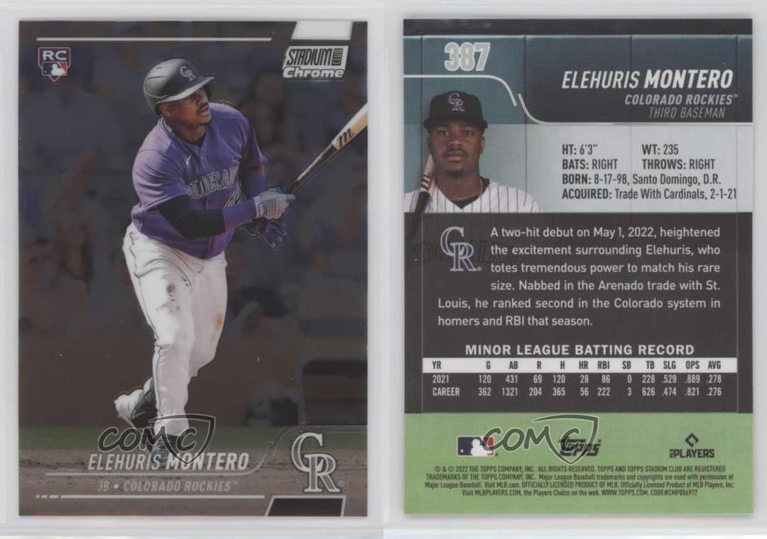 2022 Topps Stadium Club Chrome Updates Elehuris Montero #387 Rookie RC