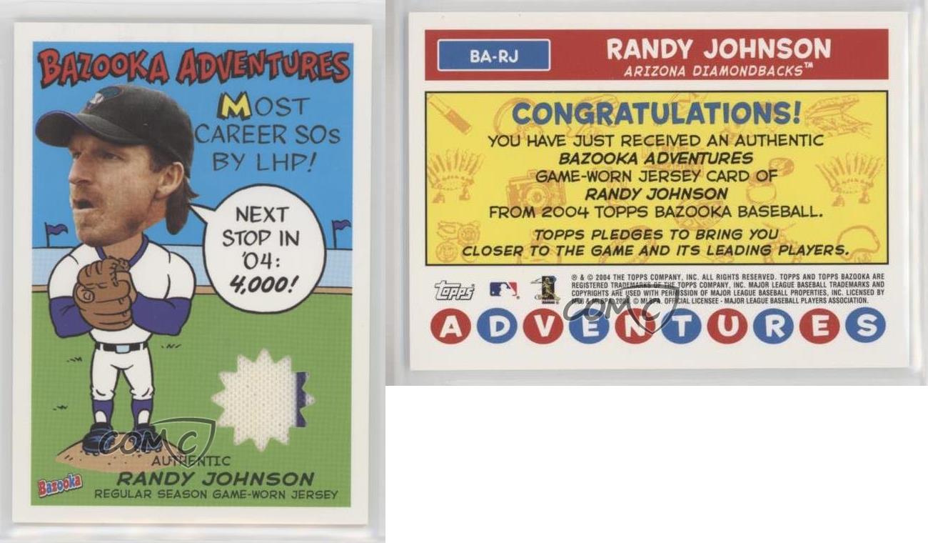 Topps Bazooka Adventures Relics Randy Johnson 2004 #BA-RJ HOF - Imagen 3 de 4