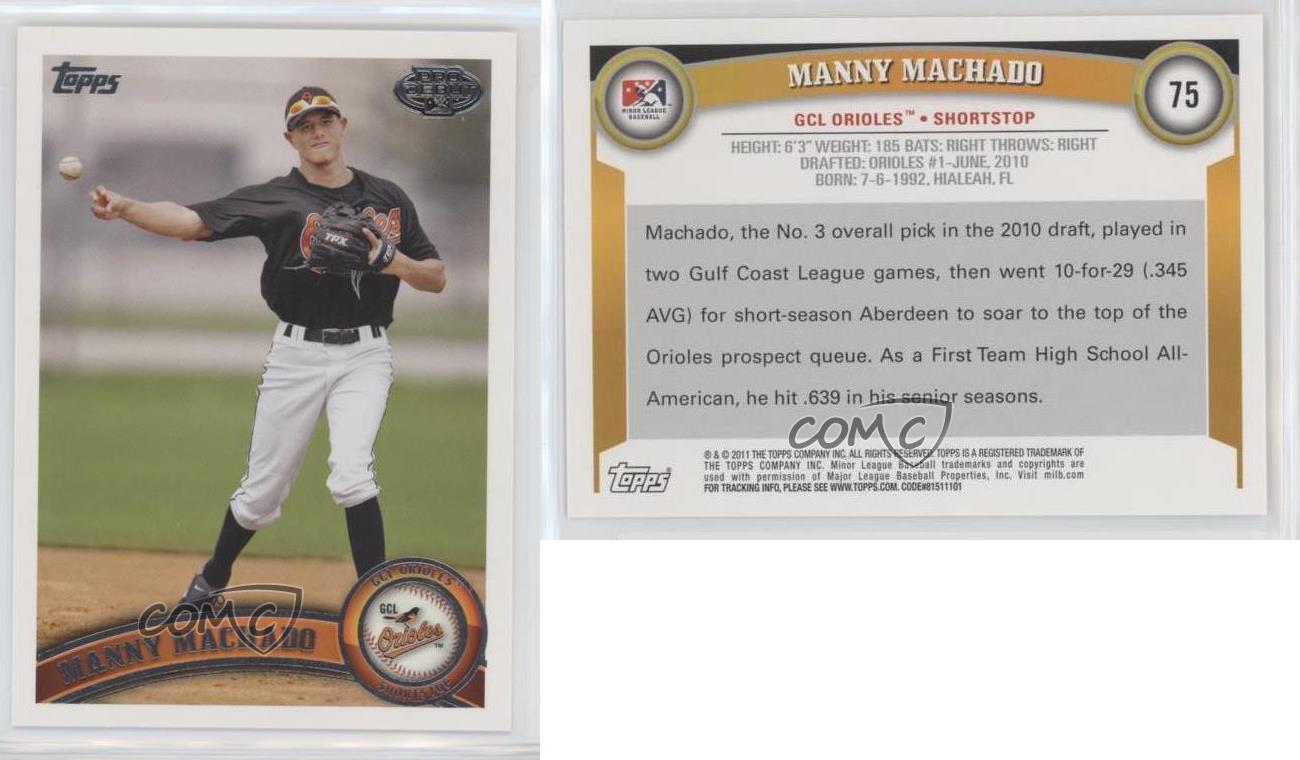 2011 Topps Pro Debut Manny Machado #75 - Bild 4 von 7