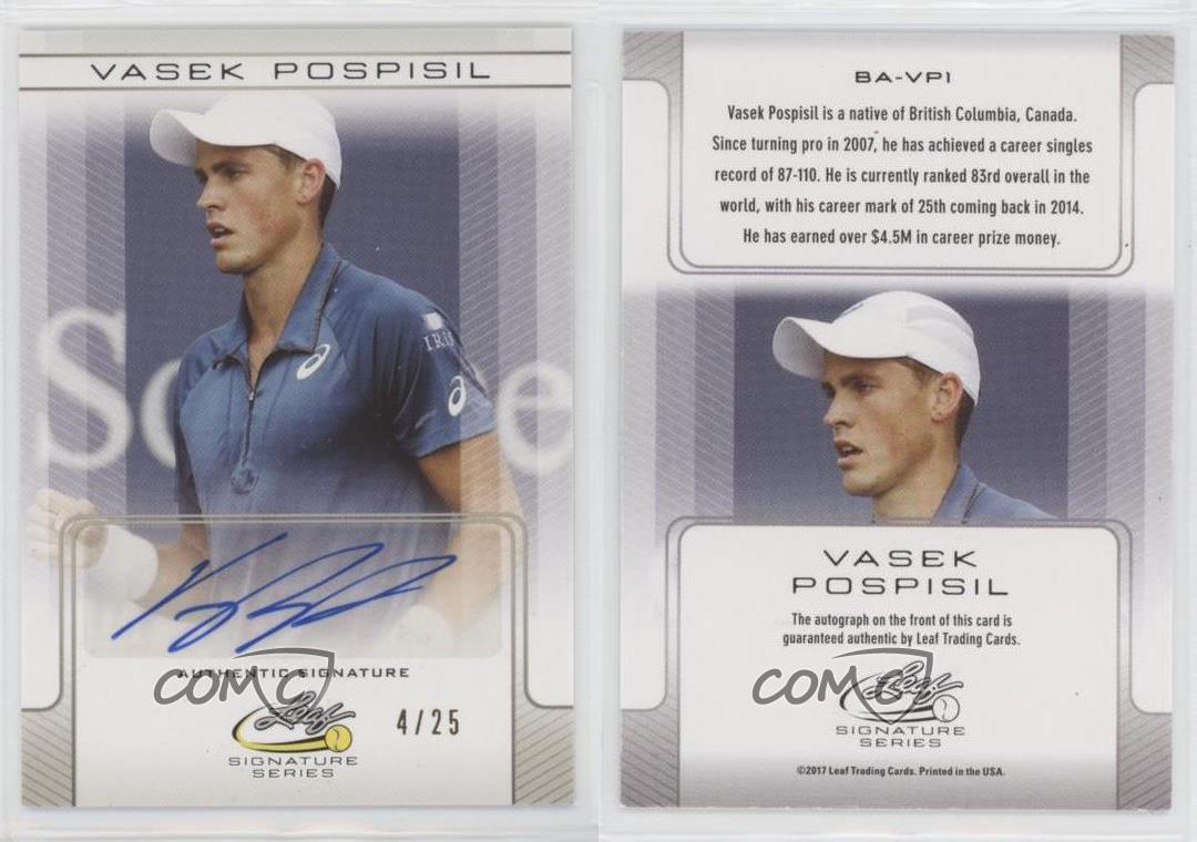 2017 Leaf Signature Series Silver /25 Vasek Pospisil #BA-VP1 Auto