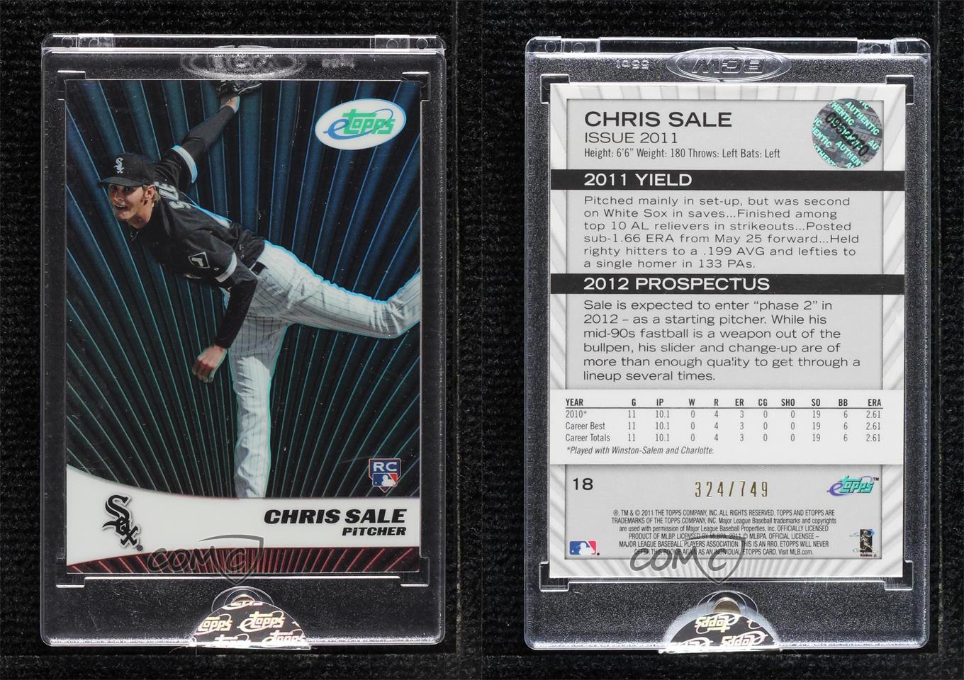 2011 eTopps /749 Chris Sale #18 Rookie RC - Picture 3 of 4